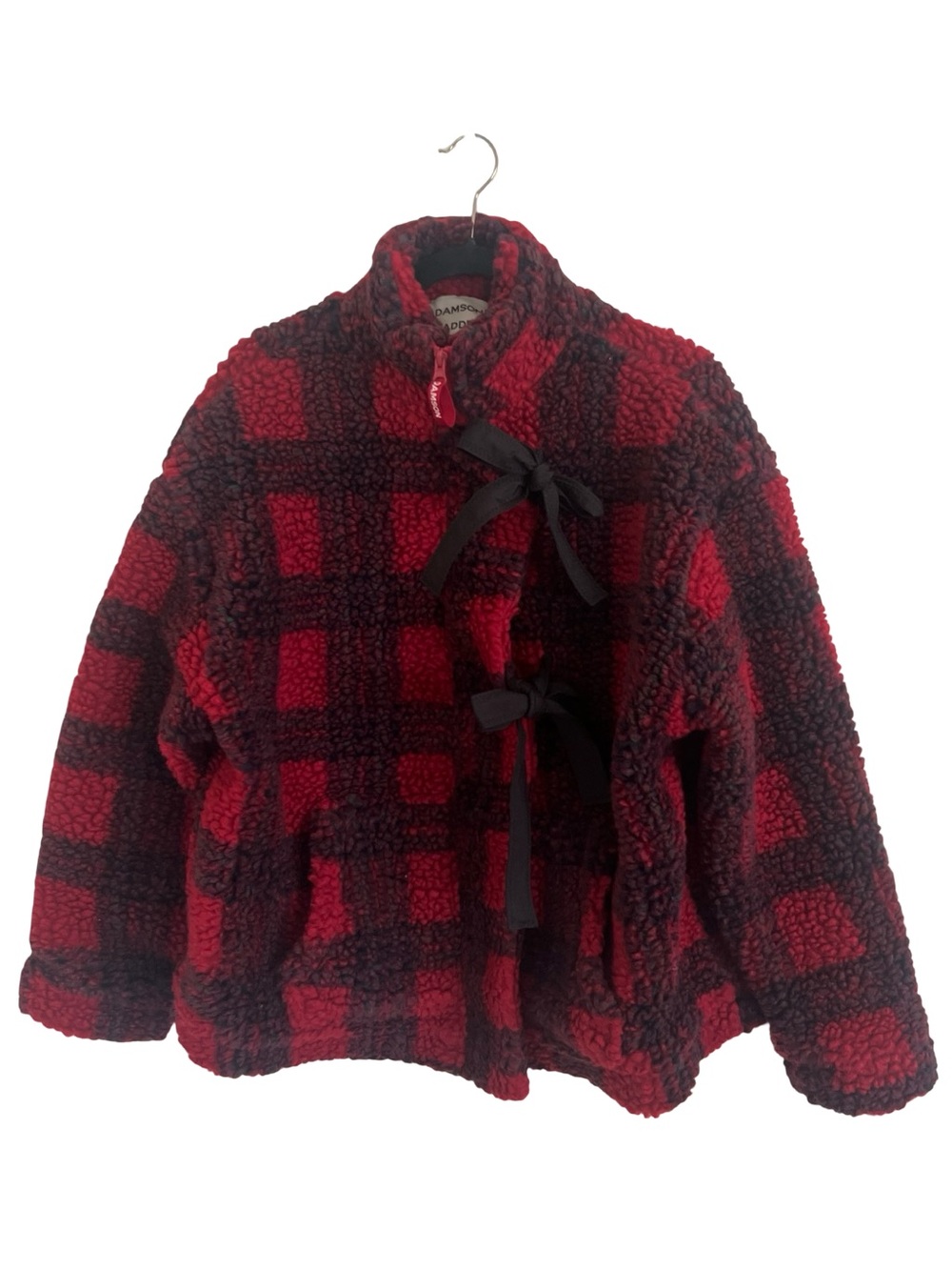 Damson Madder Red Plaid Ingrid Borg Jacket with Bows US 6